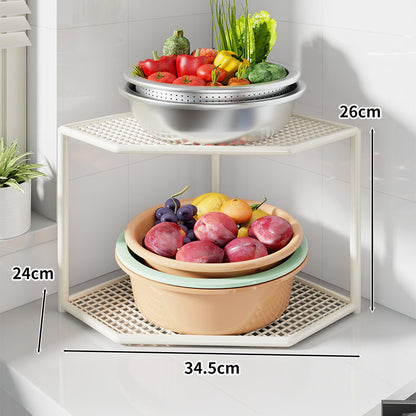 Ecken Drei-Ebenen Metall Mesh Küchentresen Organizer