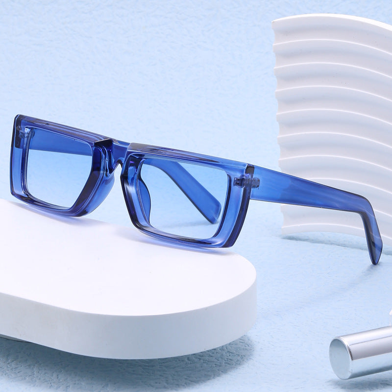 Damen modische Shield-Sonnenbrille mit exzentrischem Design Brehn