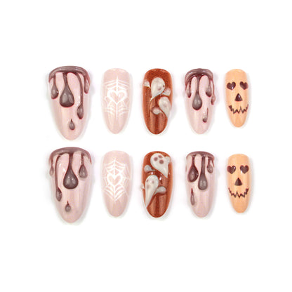 Schauspielerisch von Schokolade inspirierte Press-On Nagelkunst