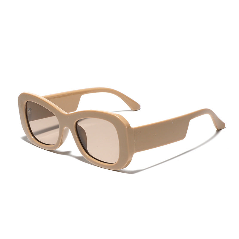 Damen moderne quadratische Sonnenbrille mit transparentem Rahmen Brehn