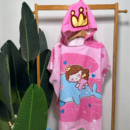 Kinder Haifisch-Design Kapuzenhandtuch Poncho Brehn