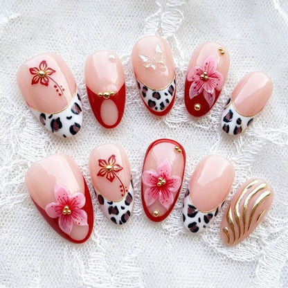 Dekoratives Floral-Nagelkunst-Set