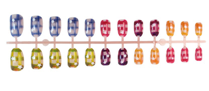 Kunstnagelset mit bunten Sternen-Designs Brehn