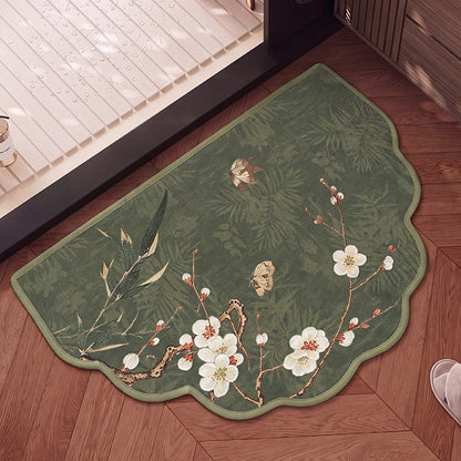 Floral bestickte Badezimmermatte für das Zuhause