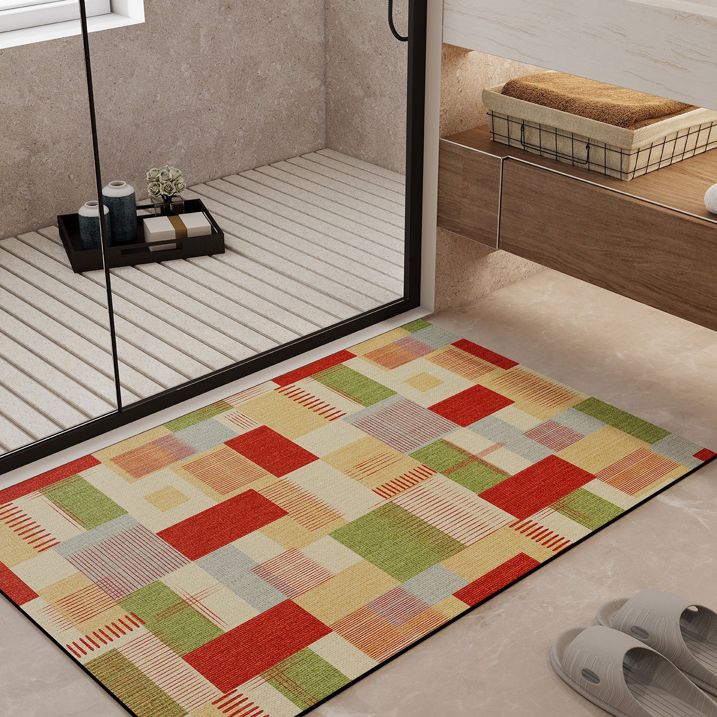 Geometrisches Muster Badematte Brehn