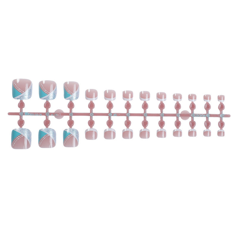 Stylisches Gel Press-On Nail Set mit geometrischem Design Brehn