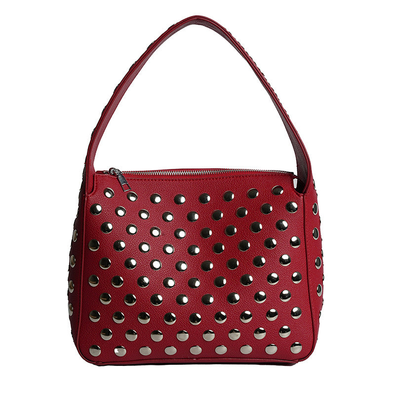 Nieten Kunstleder Handtasche