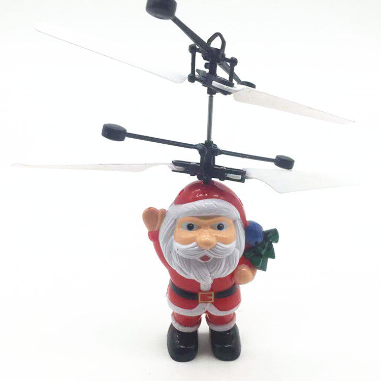 Fliegende Weihnachtsmann Dekofigur mit Rotor
