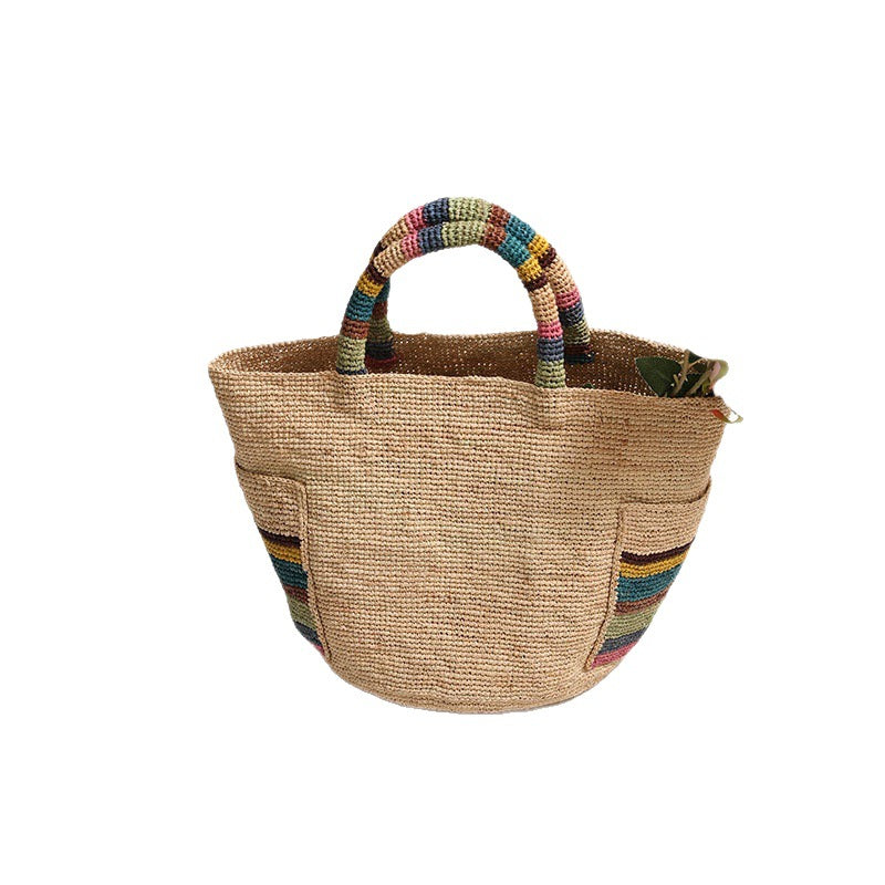 Damen Handgeknüpfte Strandtasche mit bunten Akzenten Brehn