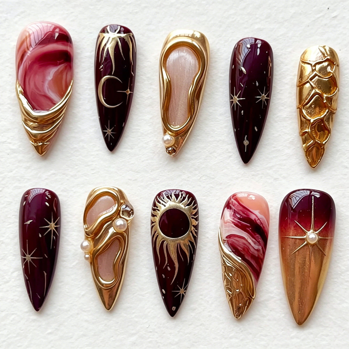 Künstlerisches Dekoratives Press-On Nagelkunst Set Brehn
