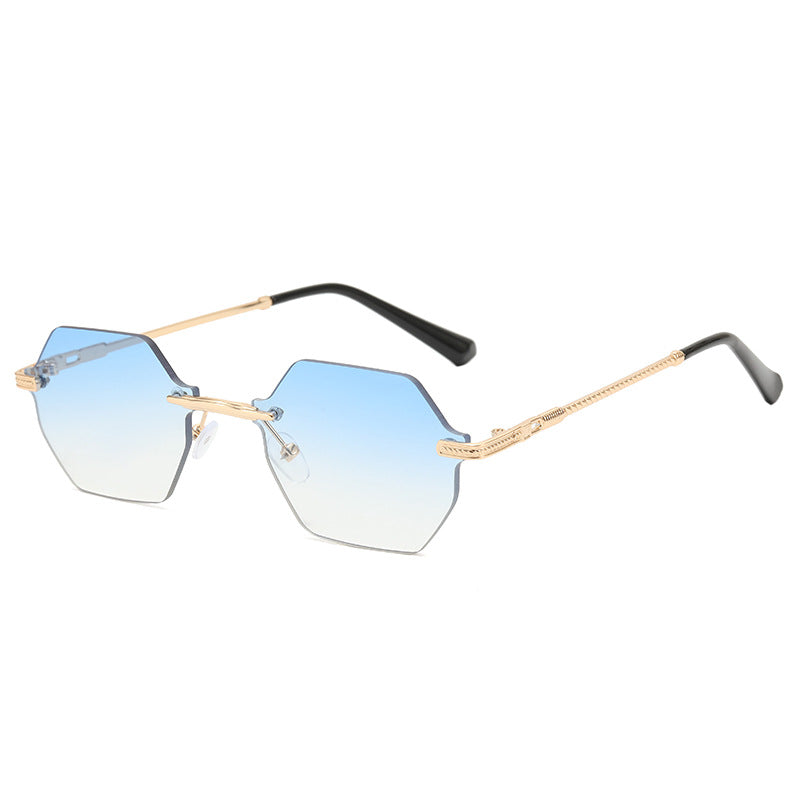 Damen hexagonale Designer-Sonnenbrille mit hochwertigem Metallrahmen Brehn