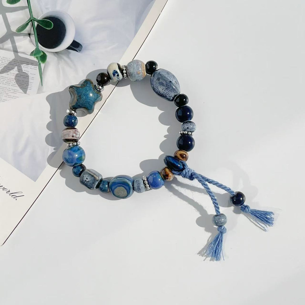 Handgemachte Steinperlen Stretch-Armband Brehn