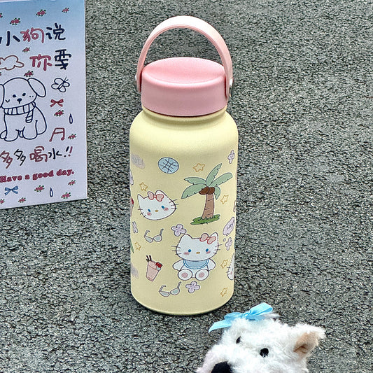 Damen Isoliertrinkflasche mit lustigem Katzenmotiv Brehn