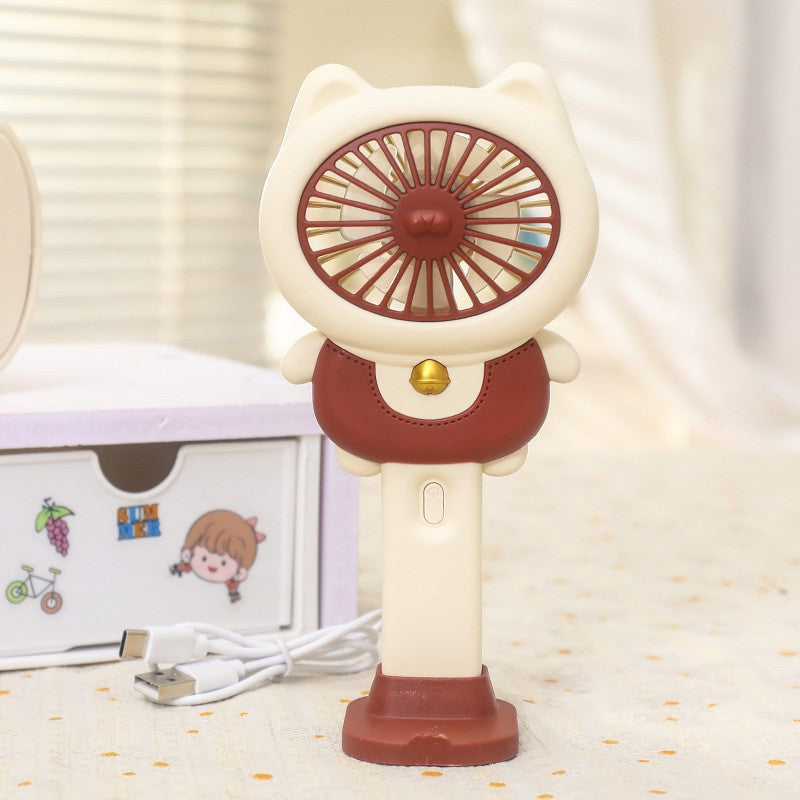 Frauen Tragbarer Mini Handventilator mit Tierohren und USB-Ladefunktion Brehn
