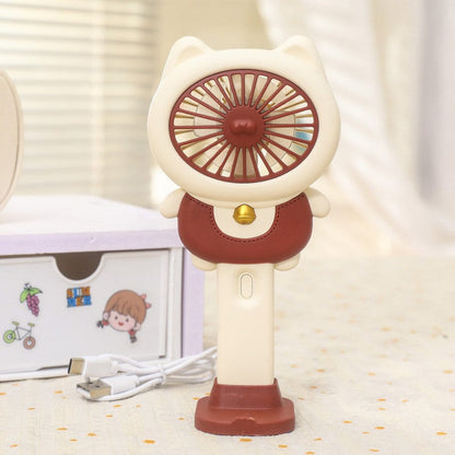 Frauen Tragbarer Mini Handventilator mit Tierohren und USB-Ladefunktion Brehn