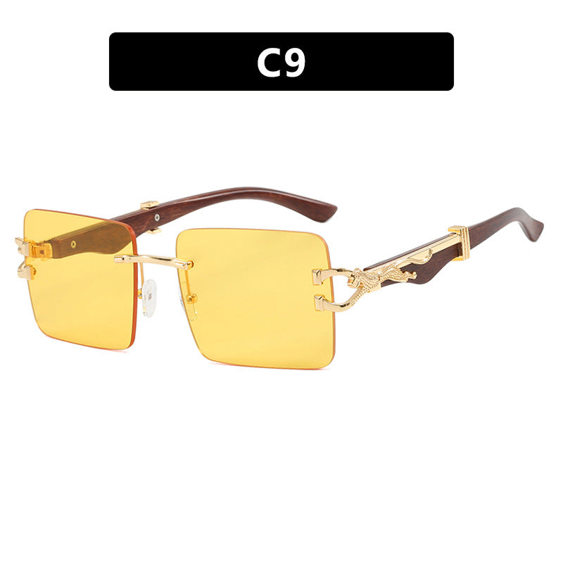 Damen elegante quadratische Sonnenbrille mit hochwertigem Holzrahmen Brehn