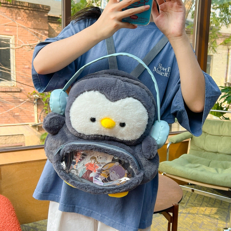 Plüsch Rucksack mit Transparentem Sichtfenster Brehn