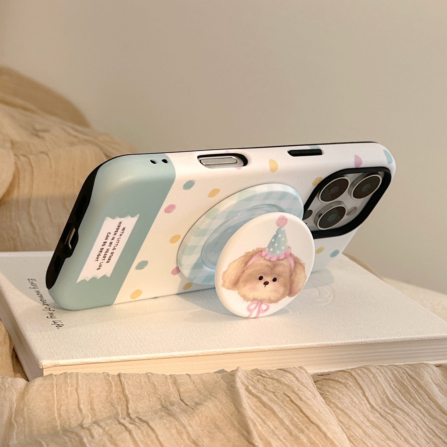 Smartphone Fingerhalter im verspielten Hunde-Design Brehn