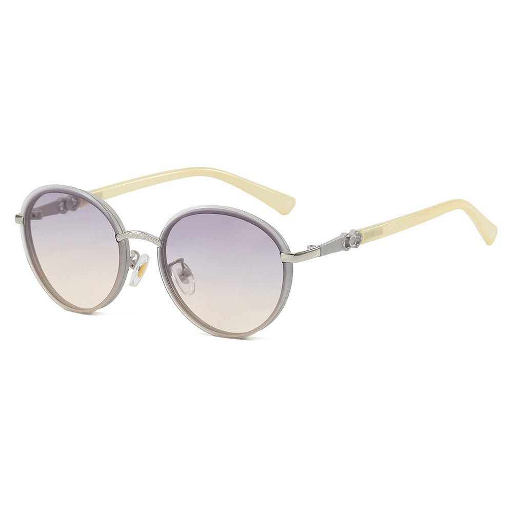 Damen elegante runde Sonnenbrille mit verspiegeltem Effekt Brehn
