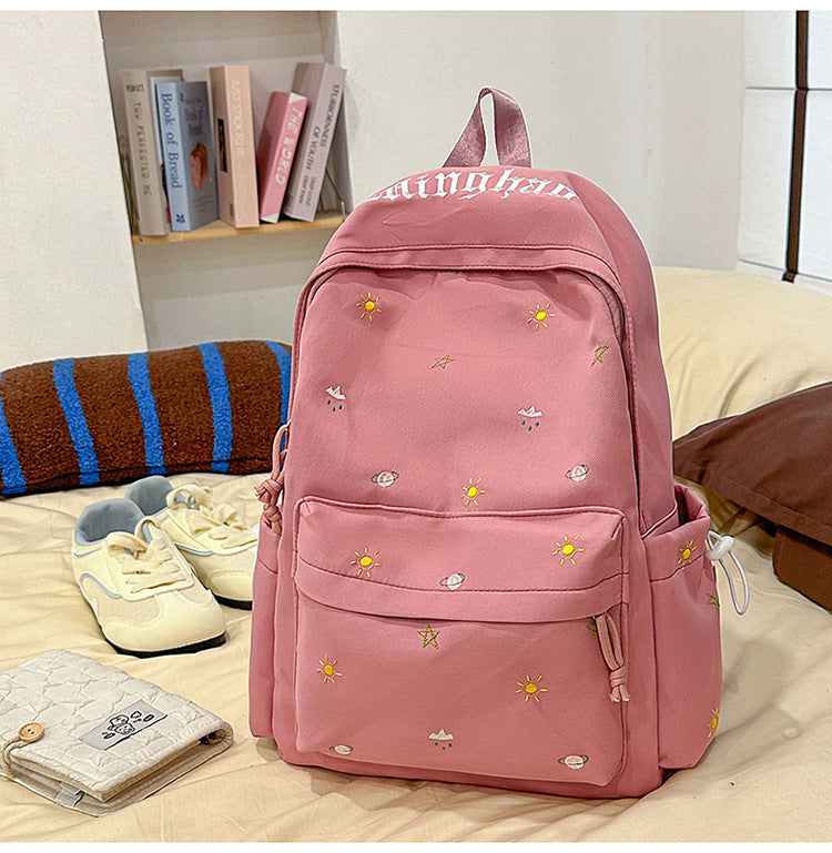 Lässiger bestickter Schulrucksack