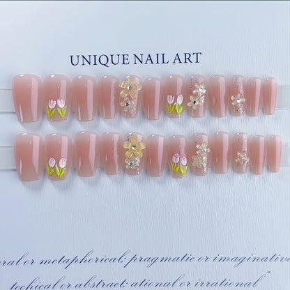 Floral Art Press-On Nail Set Brehn