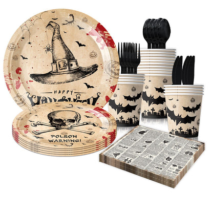 Vintage Servietten-Set mit antikem Zeitungs- und Anatomie-Print