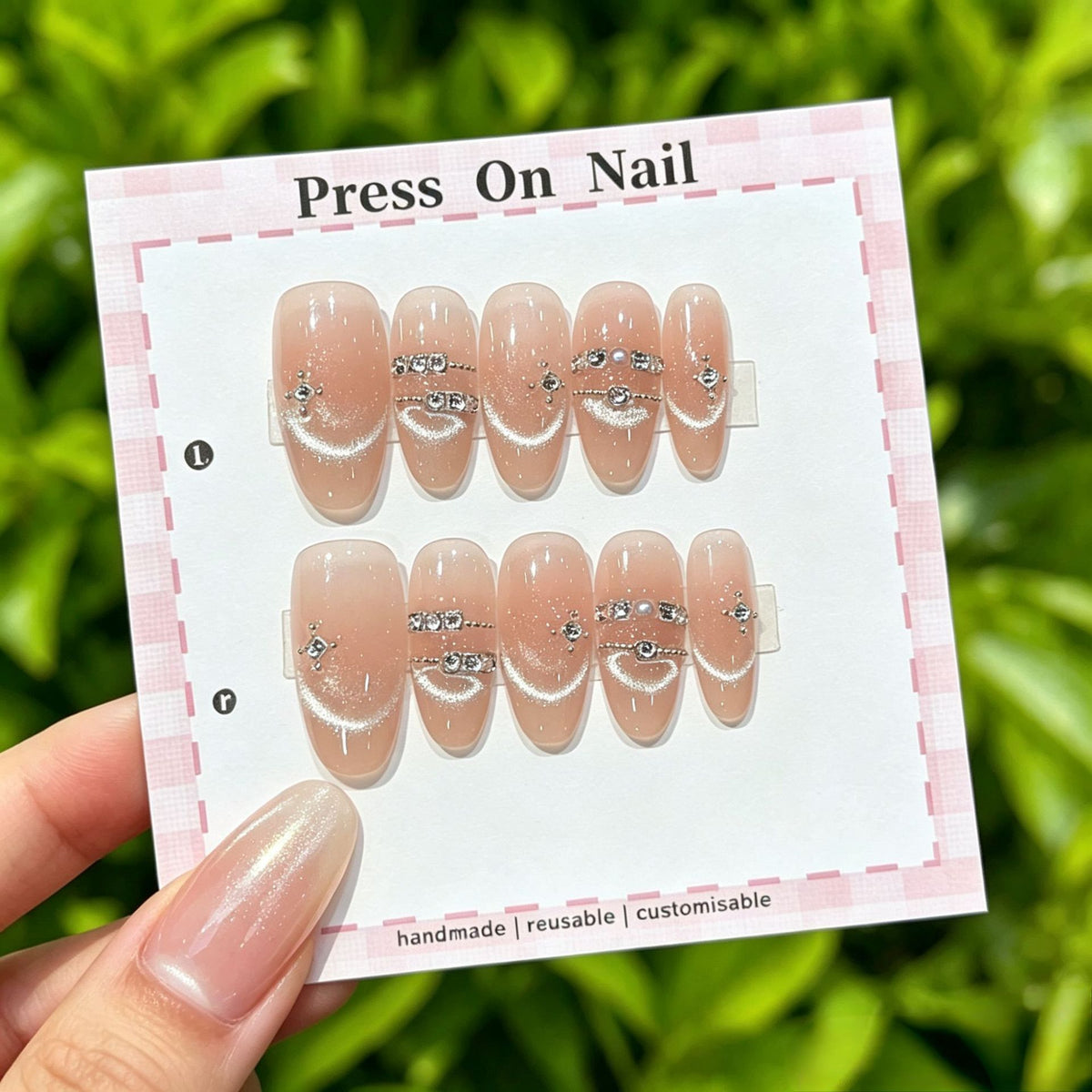 Anpassbare Glitter-Akzent Press-On Nägel