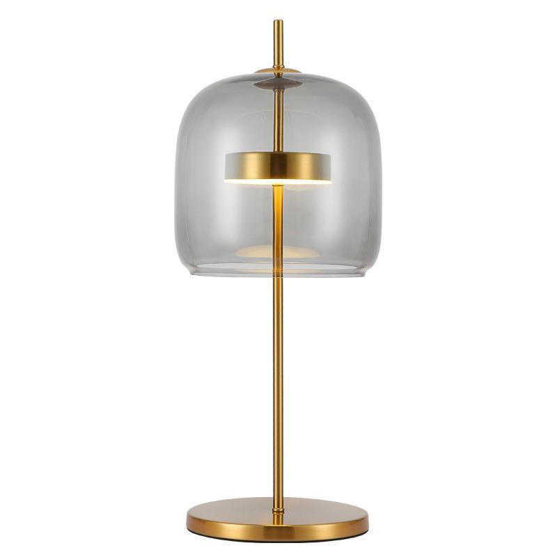 Moderne Glas Tischlampe mit goldenen Akzenten
