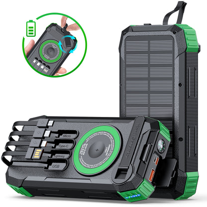 Tragbare Solar Powerbank mit Multifunktionalem Ladekabel Brehn