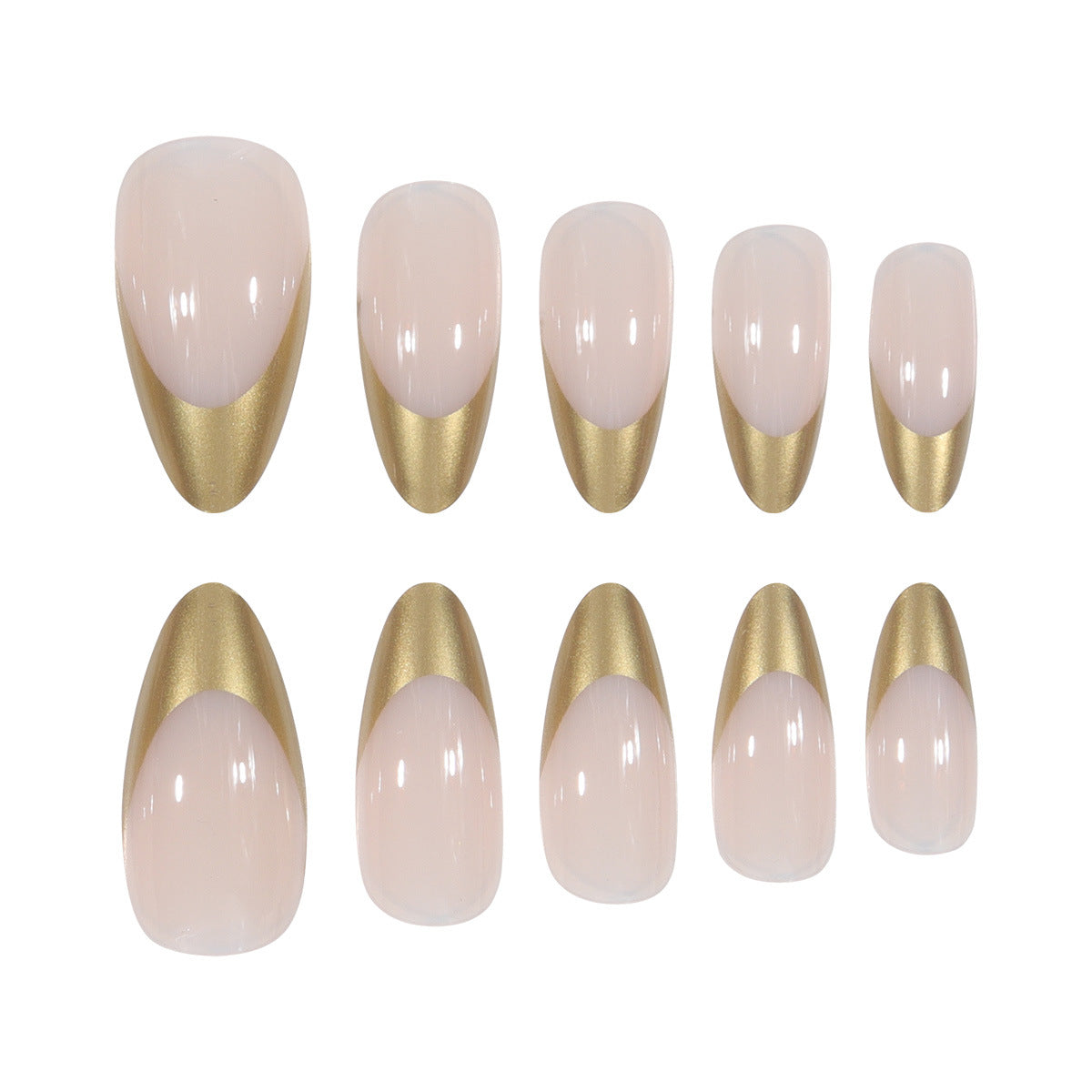 Elegante Metallic-Spitzen Stiletto Press-On Nägel Brehn