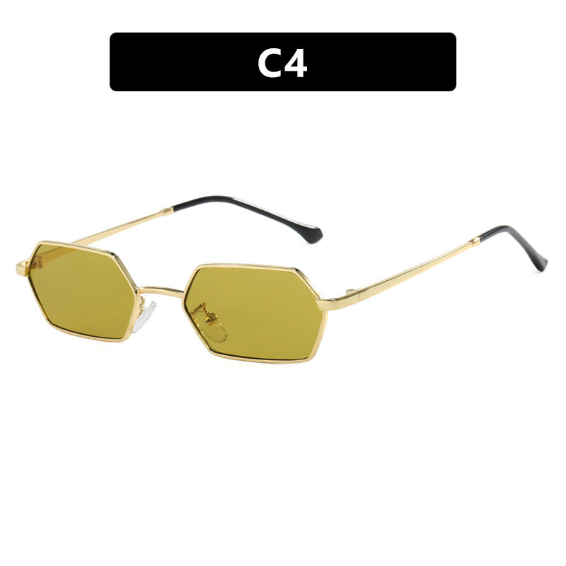 Damen hexagonale Sonnenbrille mit elegantem Metallrahmen und UV-Schutz Brehn