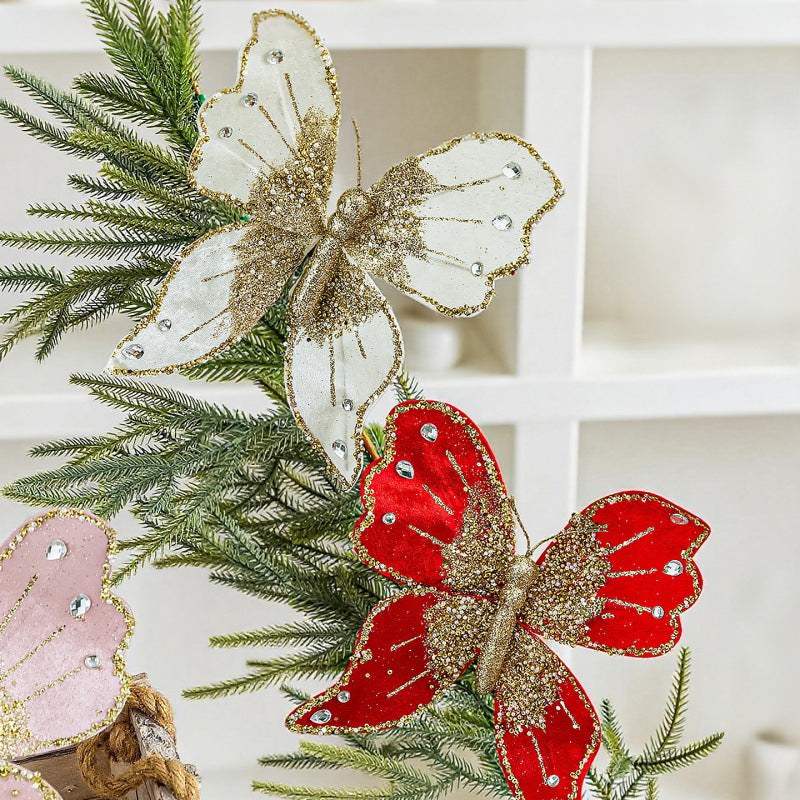 Elegante Schmetterlings-Haarclips mit Glitzer und Strass Brehn