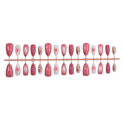Elegantes florales Press-On-Nagelset mit hochwertiger Veredelung Brehn