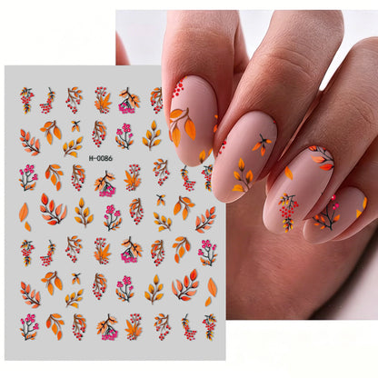 Florales Design Nagelkunst Aufkleber Set
