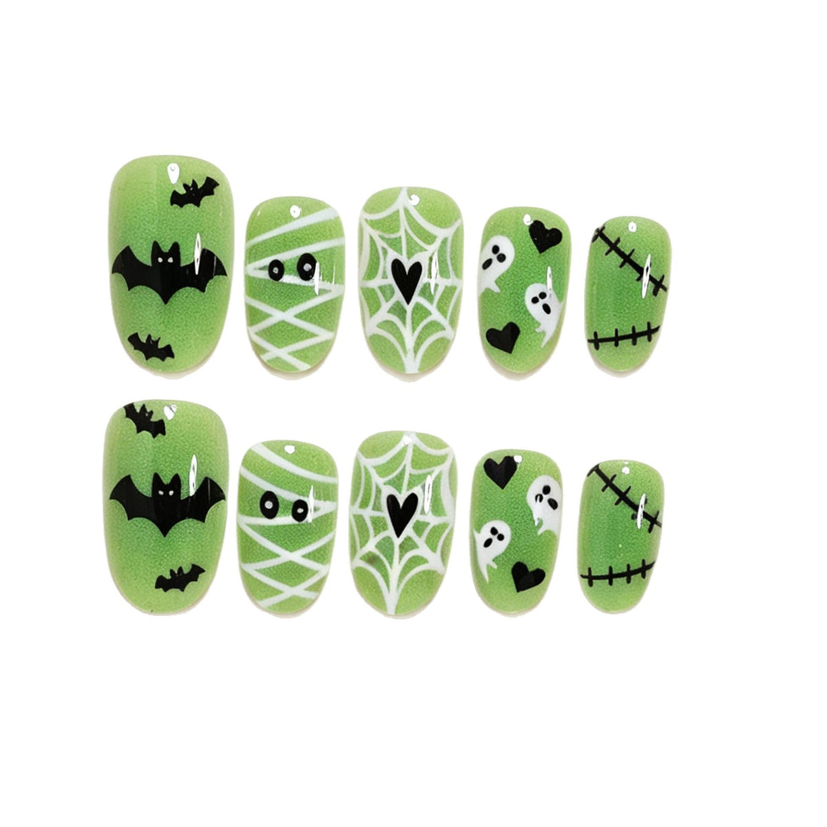 Verspieltes Halloween-Themen Druck-Nagelkunst-Set Brehn