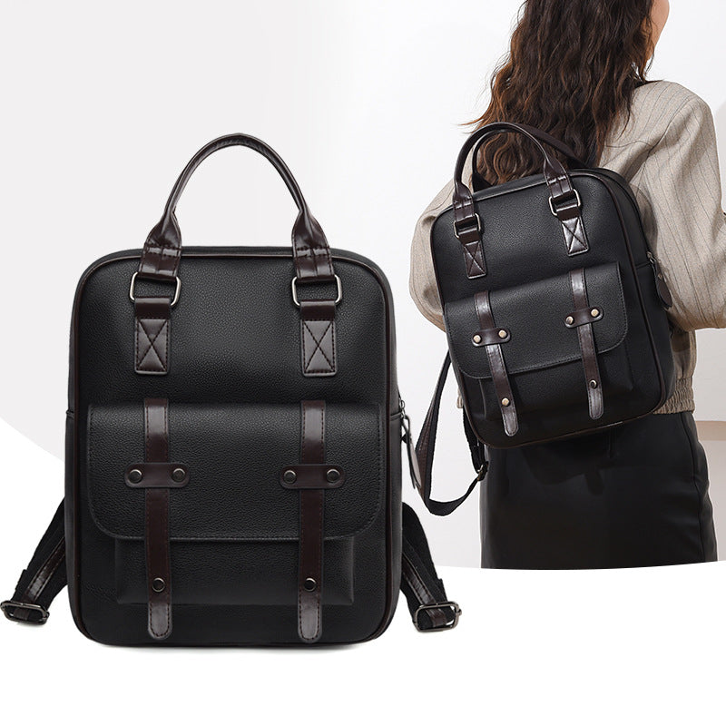 Strukturierter Leder Rucksack Brehn