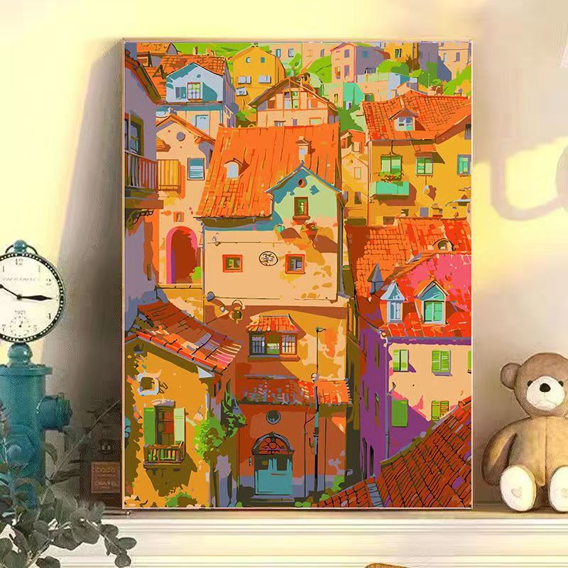 Bunte städtische Landschaft Wandkunst Brehn