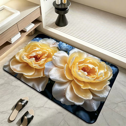 Blumenmotiv Badezimmermatte