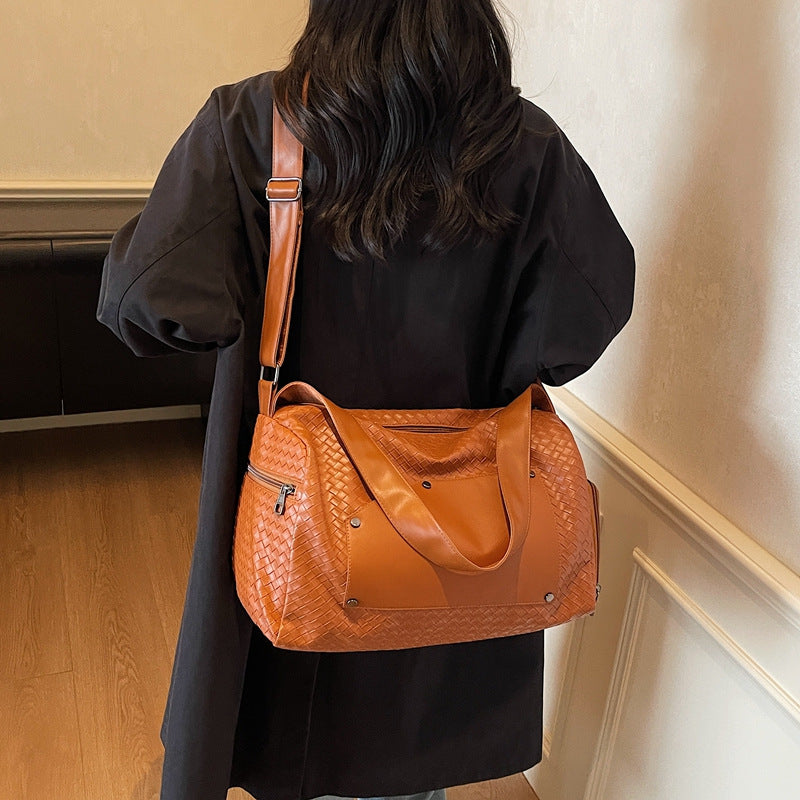 Elegante Sport-Duffel-Tasche mit Gewebtem Design und Abnehmbarem Schultergurt Brehn