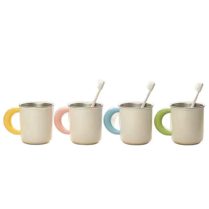 Edelstahl Kaffee- und Teetasse mit Ergonomischem Griff Brehn