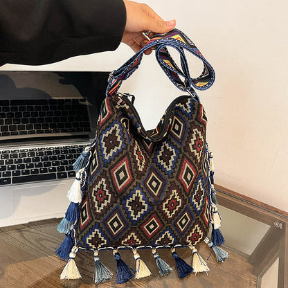 Bohemian Quasten Schultertasche
