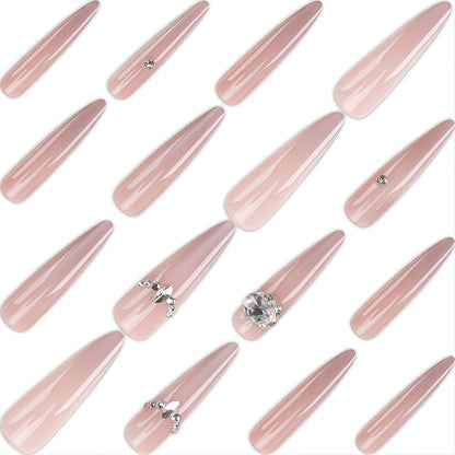 Glamouröse mit Strass verzierte Stiletto Press-On Nägel Brehn