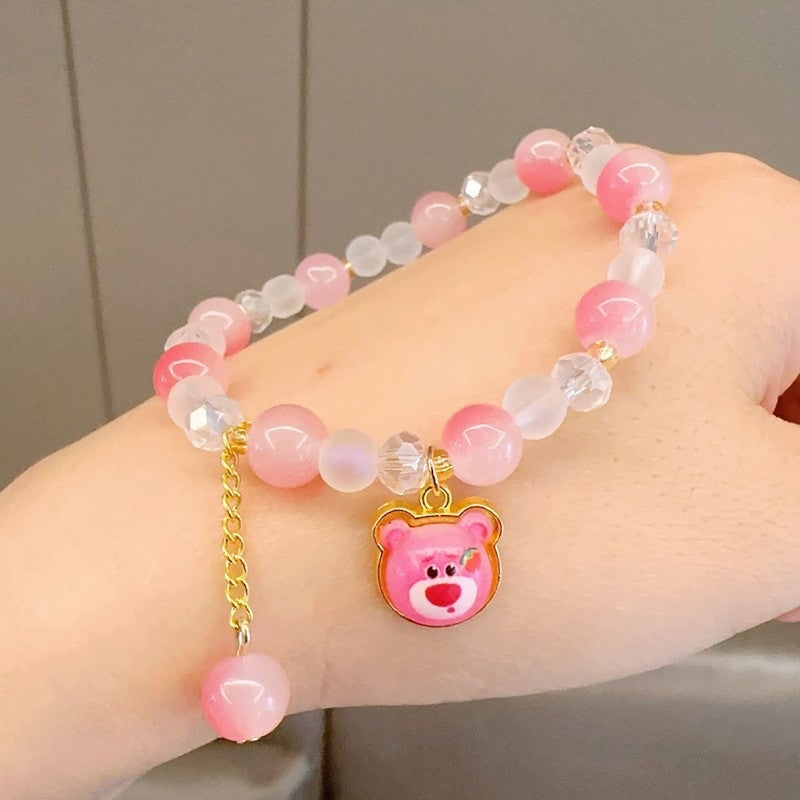 Verspieltes Armband mit Bunten Glasperlen und Anhänger Brehn