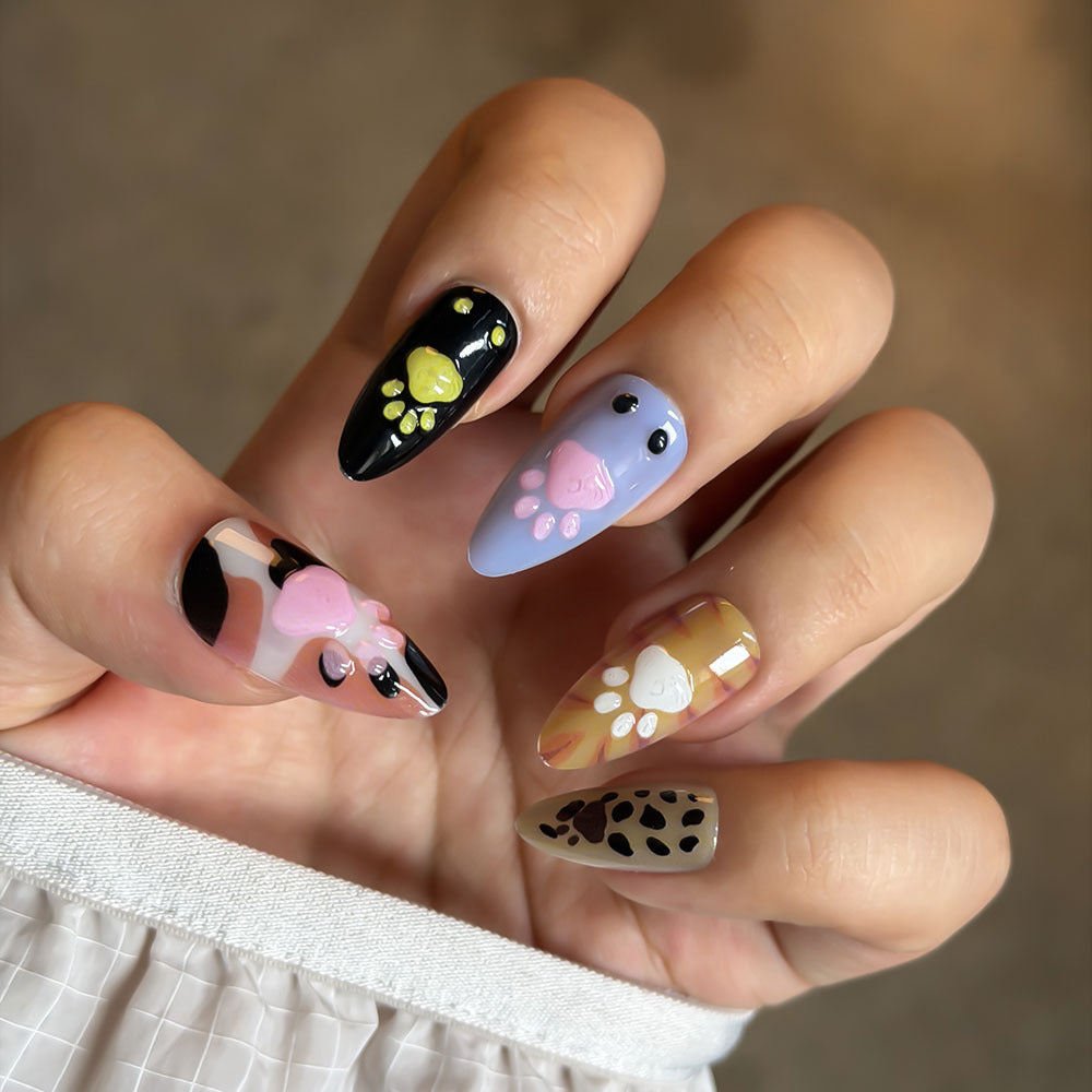Verspieltes Muster Press-On Nagelkunst Set Brehn