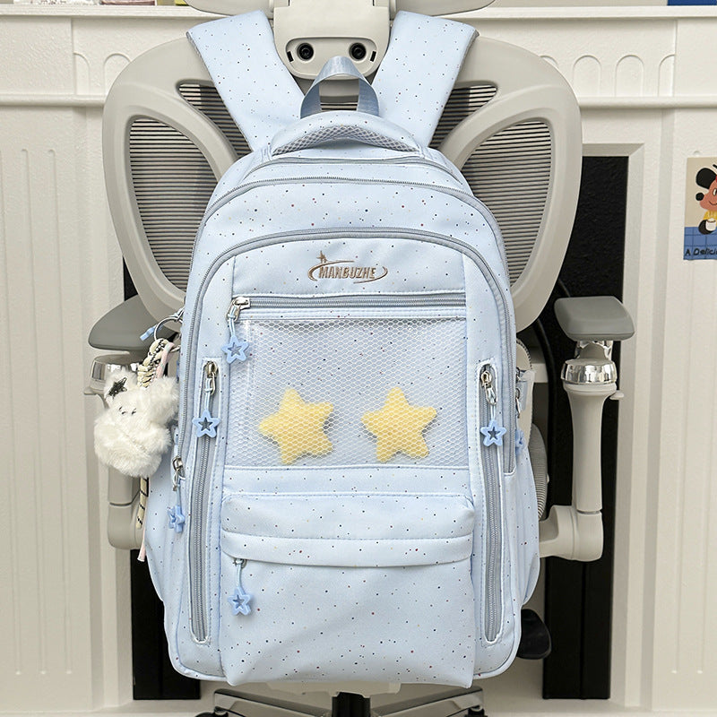 Stern-verzierte Mehrfach-Taschen-Schul-Rucksack