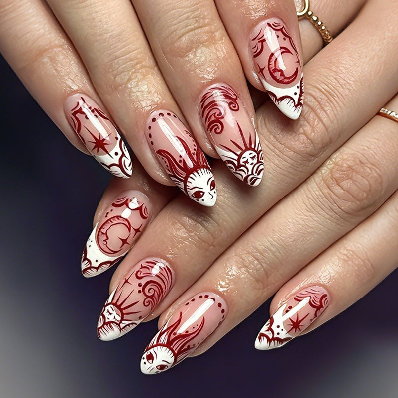 Kunstnagelset mit floralem Design und zarten Verzierungen Brehn