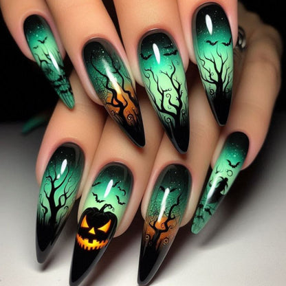 Halloween-inspirierte 3D Stiletto-Nagelverlängerungen Brehn