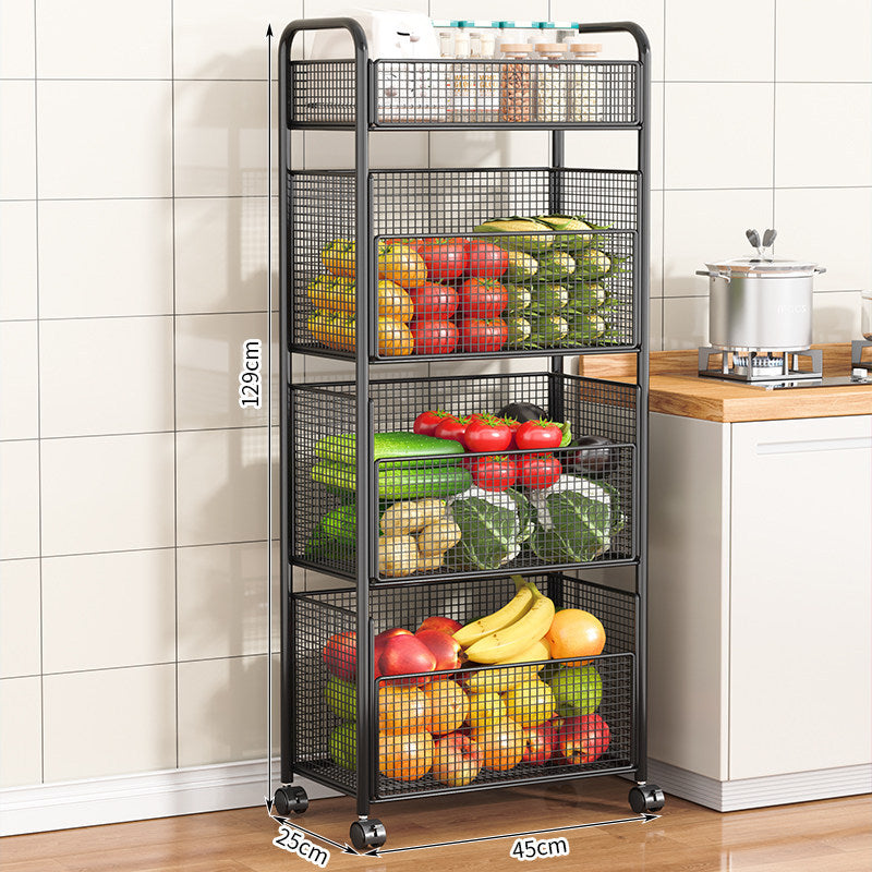 Rolling Kitchen Storage Cart mit Netzkorb Brehn