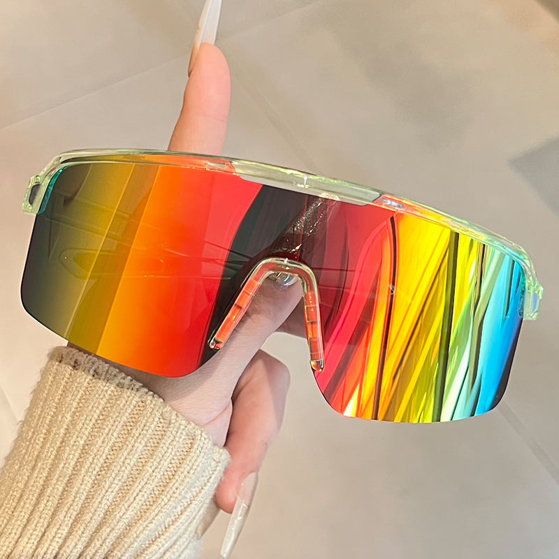 Unisex nan sportliche Shield-Sonnenbrille mit durchgehendem Visierglas und rutschfesten Nasenpads Brehn