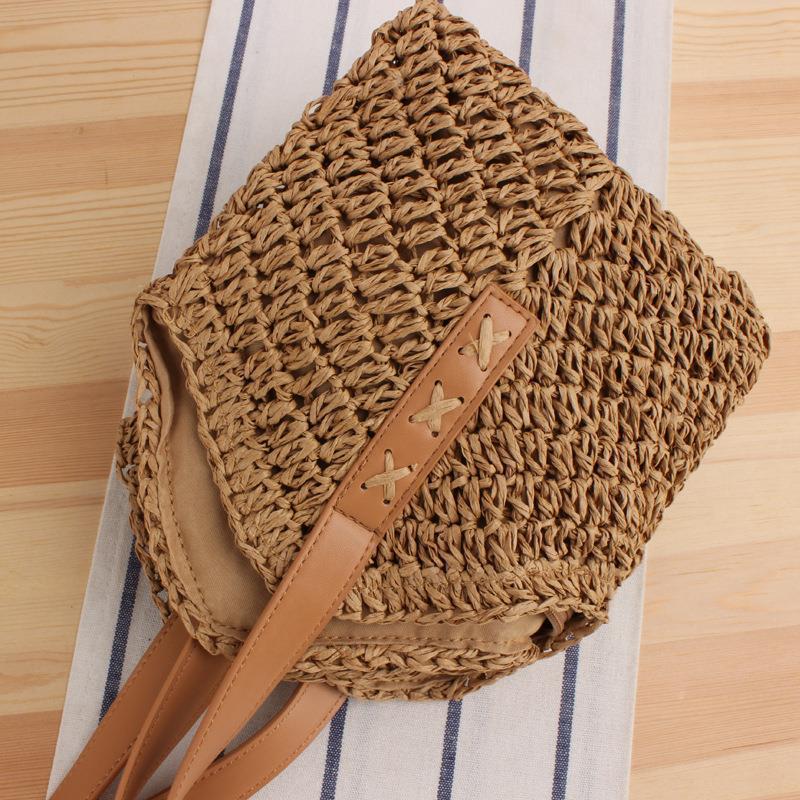 Große Strohtasche mit Lederakzenten Brehn